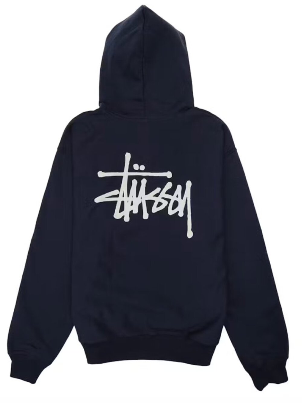 Stussy Basic Hoodie Navy and White LARGE